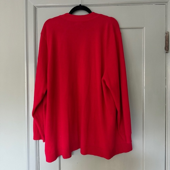 Land’s End women’s 100% cashmere open front cardigan red size 3X - Picture 4 of 6